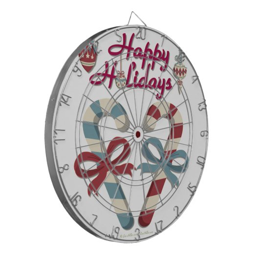 prettige feestdagen Candy Cane Heart Dartbord (Voorkant Links)
