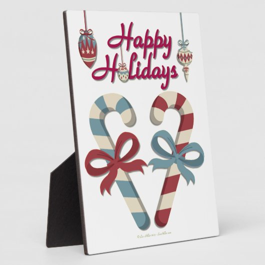 prettige feestdagen Candy Cane Heart Fotoplaat (Zijkant)