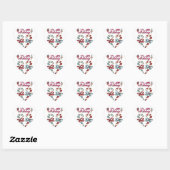 prettige feestdagen Candy Cane Heart Hart Sticker (Vel)