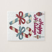 prettige feestdagen Candy Cane Heart Legpuzzel (Horizontaal)