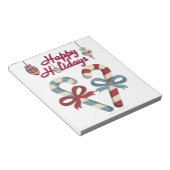prettige feestdagen Candy Cane Heart Notitieblok (Schuin)