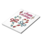 prettige feestdagen Candy Cane Heart Notitieblok (Linkerzijde)