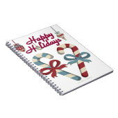 prettige feestdagen Candy Cane Heart Notitieboek (Rechterzijde)