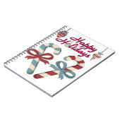 prettige feestdagen Candy Cane Heart Notitieboek (Linkerzijde)