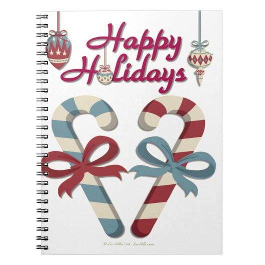 prettige feestdagen Candy Cane Heart Notitieboek (Voorkant)