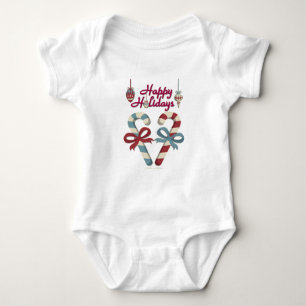 prettige feestdagen Candy Cane Heart Romper