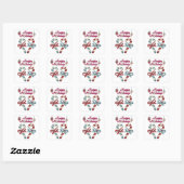 prettige feestdagen Candy Cane Heart Vierkante Sticker (Vel)