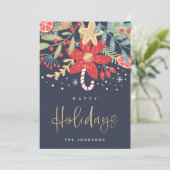 prettige feestdagen Candy Cane | Vakantieknopkaart Feestdagenkaart (Staand voorkant)