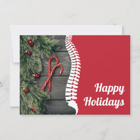 prettige feestdagen Candy Canes Chiropractic Feestdagenkaart (Voorkant)