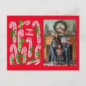 Prettige feestdagen Candycanes CUSTOM FOTO KERST (Voorkant)