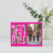 Prettige feestdagen Candycanes CUSTOM FOTO KERST (Staand voorkant)