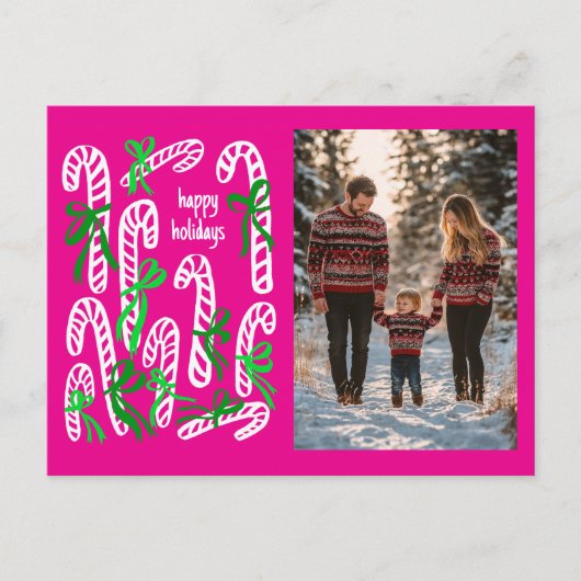 Prettige feestdagen Candycanes CUSTOM FOTO KERST (Voorkant)