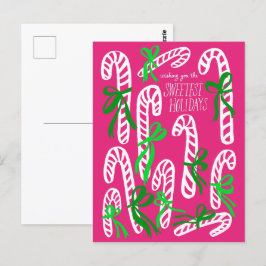 Prettige feestdagen Candycanes Sweet Pink Christma Briefkaart