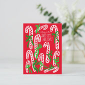 Prettige feestdagen Candycanes Sweet Schattige Chr Briefkaart (Staand voorkant)