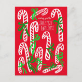 Prettige feestdagen Candycanes Sweet Schattige Chr Briefkaart (Voorkant)