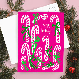 Prettige feestdagen Candycanes Sweet Schattige Chr Briefkaart