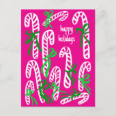Prettige feestdagen Candycanes Sweet Schattige Chr Briefkaart (Voorkant)