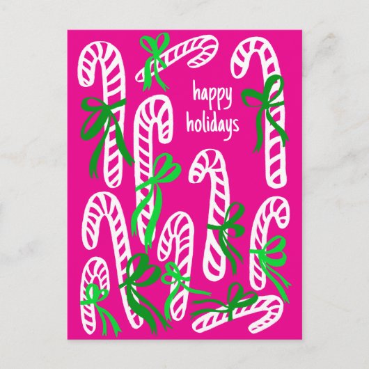 Prettige feestdagen Candycanes Sweet Schattige Chr Briefkaart (Voorkant)