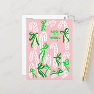 Prettige feestdagen Candycanes Sweet Schattige Chr Briefkaart