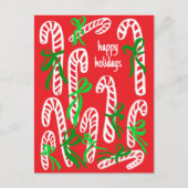 Prettige feestdagen Candycanes Sweet Schattige Chr Briefkaart (Voorkant)
