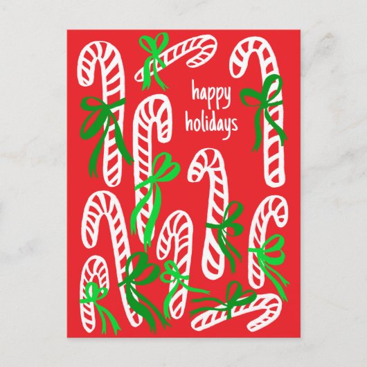 Prettige feestdagen Candycanes Sweet Schattige Chr Briefkaart (Voorkant)