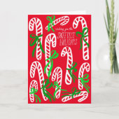 Prettige feestdagen Candycanes Sweet Schattige Chr Kaart (Voorkant)