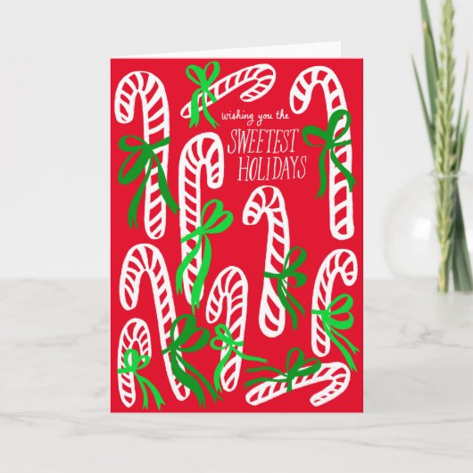 Prettige feestdagen Candycanes Sweet Schattige Chr Kaart (Voorkant)