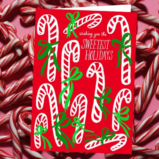 Prettige feestdagen Candycanes Sweet Schattige Chr Kaart