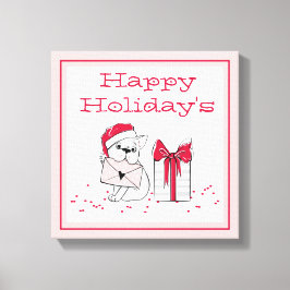 prettige feestdagen canvas afdruk