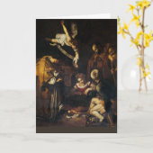 Prettige feestdagen Caravaggio - Kerststal - Kaart (Gele Bloem)