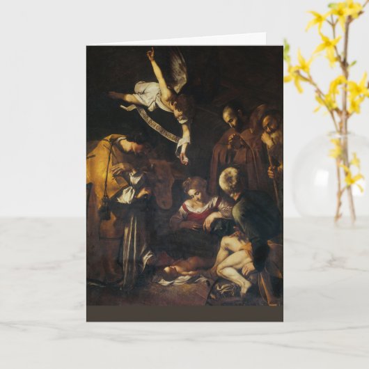 Prettige feestdagen Caravaggio - Kerststal - Kaart (Gele Bloem)