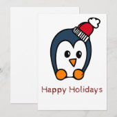 prettige feestdagen Card Penguin Feestdagenkaart (Voorkant / Achterkant)