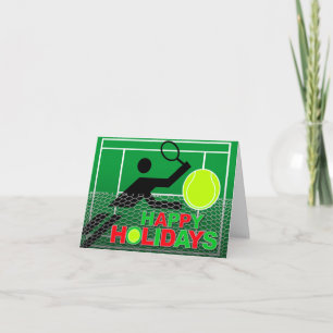 prettige feestdagen Card Tennis Player