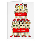 prettige feestdagen Cartoon Dames in Santa Hat (Voorkant)