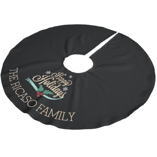 Prettige feestdagen Chalk Style Typografie geperso Kerstboom Rok (Gekanteld)