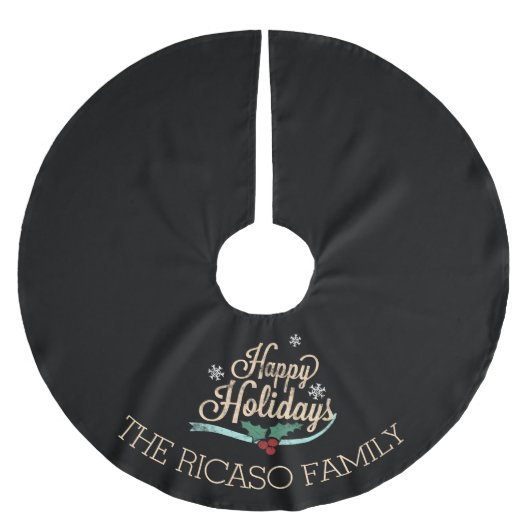 Prettige feestdagen Chalk Style Typografie geperso Kerstboom Rok (Voorkant)