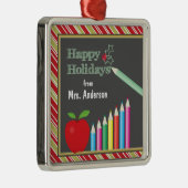 prettige feestdagen Chalkboard leraar Metalen Ornament (Rechts)