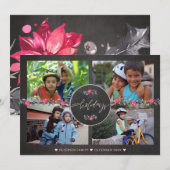 Prettige feestdagen Chalkboard Poinsettia Fotocoll Feestdagenkaart (Voorkant / Achterkant)