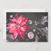Prettige feestdagen Chalkboard Poinsettia Fotocoll Feestdagenkaart (Achterkant)