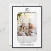 Prettige feestdagen Charcoal Minimal Feestdagenkaart (Voorkant)