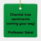 Prettige feestdagen Chemist boom Spelt uit Keramisch Ornament (Achterkant)