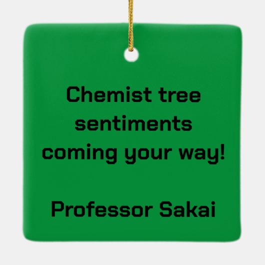 Prettige feestdagen Chemist boom Spelt uit Keramisch Ornament (Achterkant)