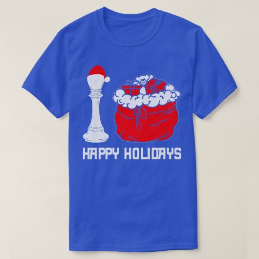 prettige feestdagen  Chess Figuur Retro Santa Ha T-shirt (Design voorkant)
