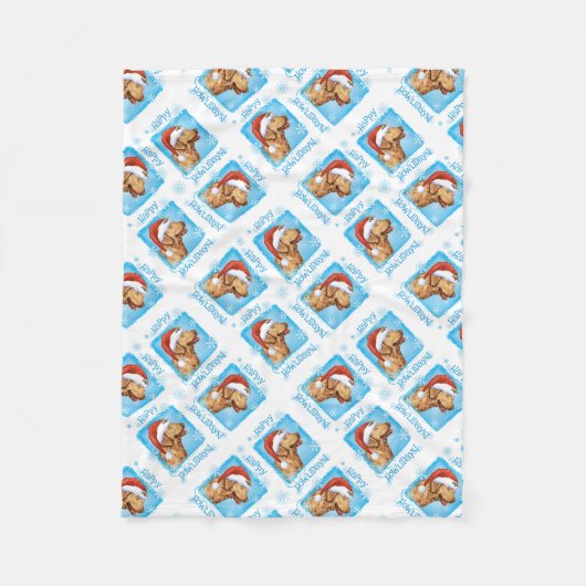 prettige feestdagen Chessie Fleece Deken (Voorkant)