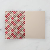 prettige feestdagen! Chevron Poinsettias kerstKaar Feestdagen Kaart (Binnen)