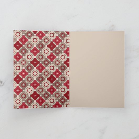 prettige feestdagen! Chevron Poinsettias kerstKaar Feestdagen Kaart (Binnen)