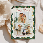 Prettige feestdagen Chic Forest Green Botanical Feestdagenkaart