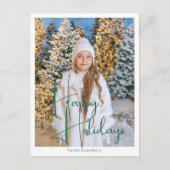 Prettige feestdagen Chic groen script overlay foto (Voorkant)