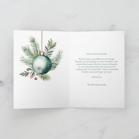 Prettige feestdagen Chic groen script overlay foto (Binnen)