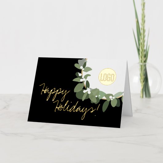 Prettige feestdagen Chic krans Zakelijke Logo Eleg (Voorkant)